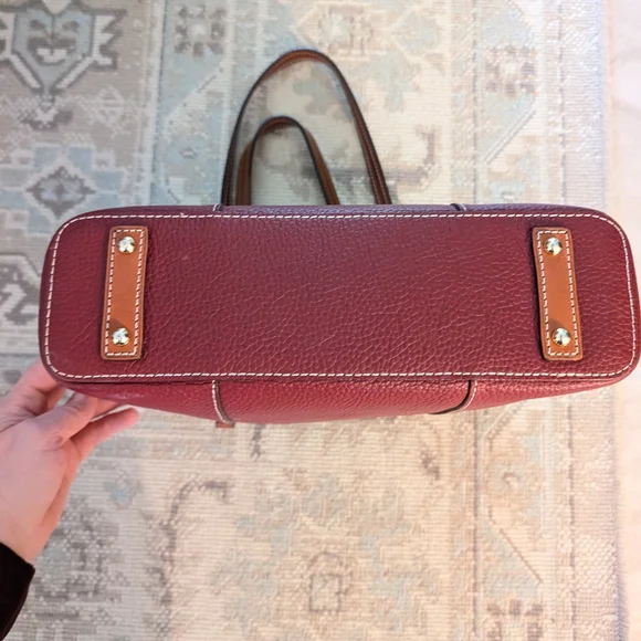 Dooney & Bourke Burgundy Leather Tote Bag - Picture 4 of 9